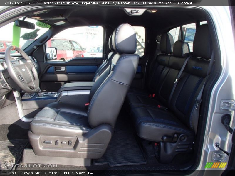  2012 F150 SVT Raptor SuperCab 4x4 Raptor Black Leather/Cloth with Blue Accent Interior