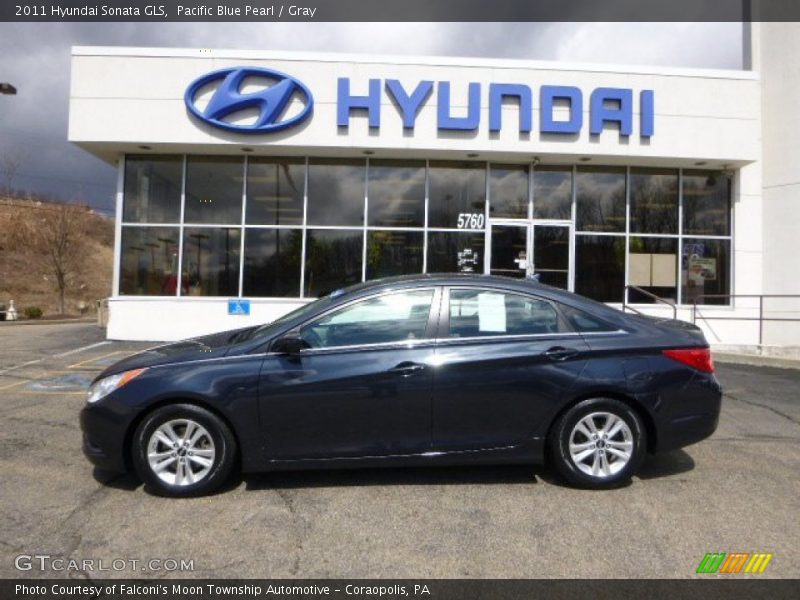 Pacific Blue Pearl / Gray 2011 Hyundai Sonata GLS