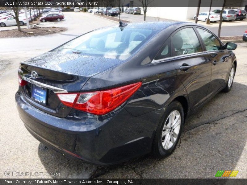 Pacific Blue Pearl / Gray 2011 Hyundai Sonata GLS