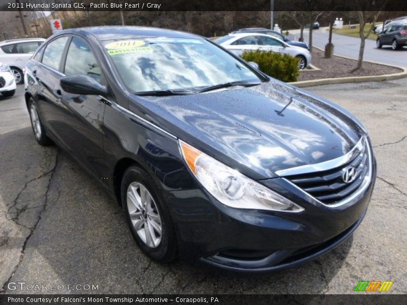 Pacific Blue Pearl / Gray 2011 Hyundai Sonata GLS