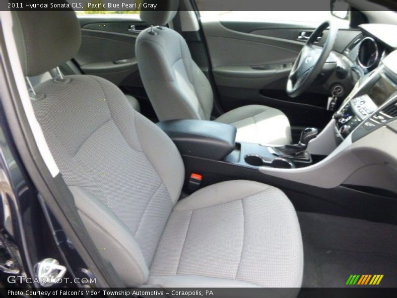 Pacific Blue Pearl / Gray 2011 Hyundai Sonata GLS