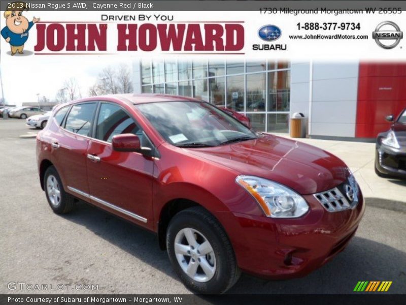 Cayenne Red / Black 2013 Nissan Rogue S AWD