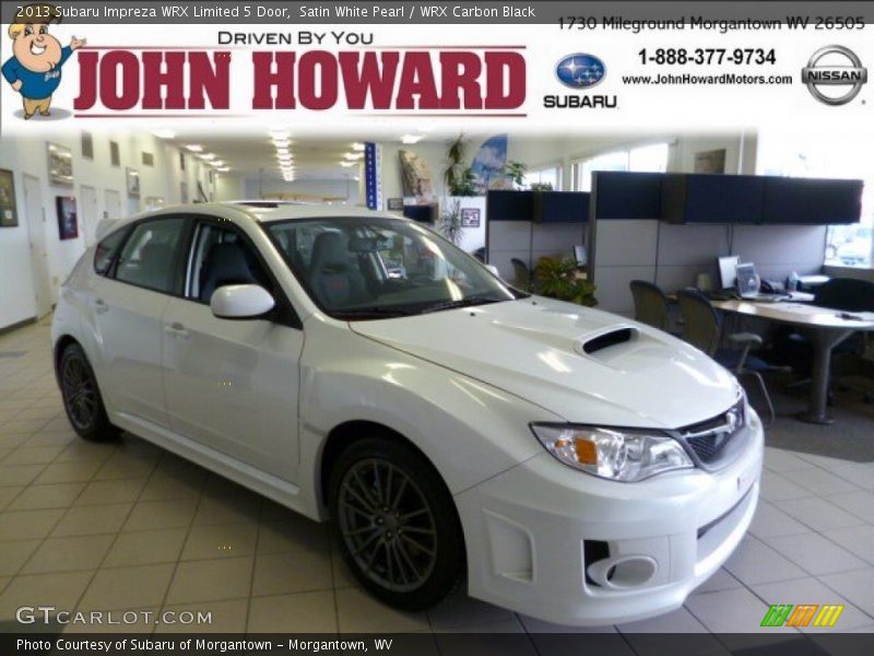 Satin White Pearl / WRX Carbon Black 2013 Subaru Impreza WRX Limited 5 Door