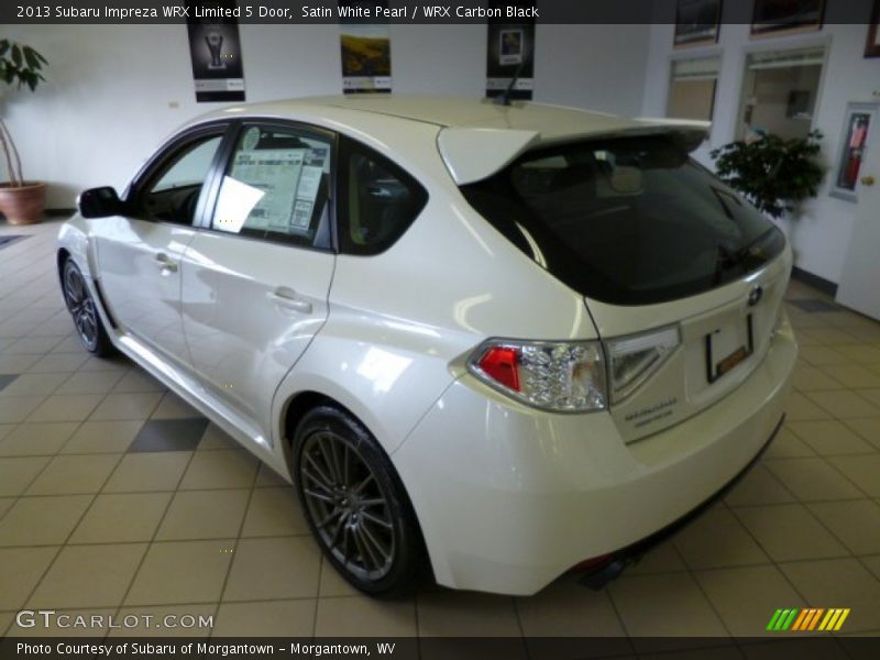 Satin White Pearl / WRX Carbon Black 2013 Subaru Impreza WRX Limited 5 Door