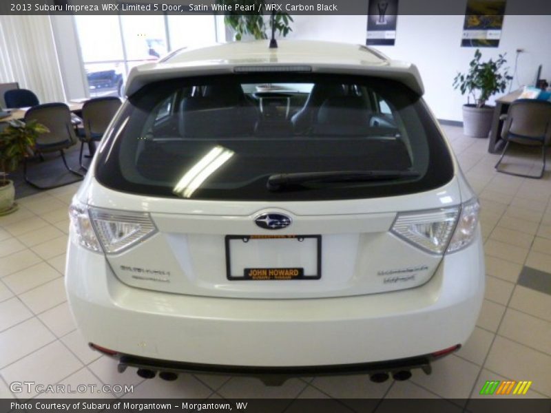 Satin White Pearl / WRX Carbon Black 2013 Subaru Impreza WRX Limited 5 Door