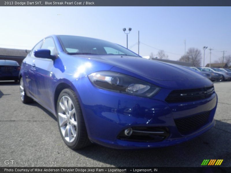 Blue Streak Pearl Coat / Black 2013 Dodge Dart SXT