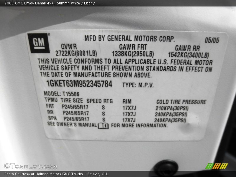 Summit White / Ebony 2005 GMC Envoy Denali 4x4
