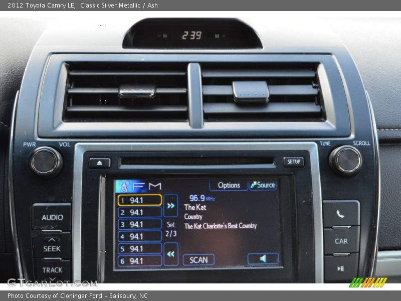 Classic Silver Metallic / Ash 2012 Toyota Camry LE