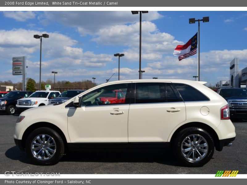 White Sand Tri-Coat Metallic / Camel 2008 Ford Edge Limited