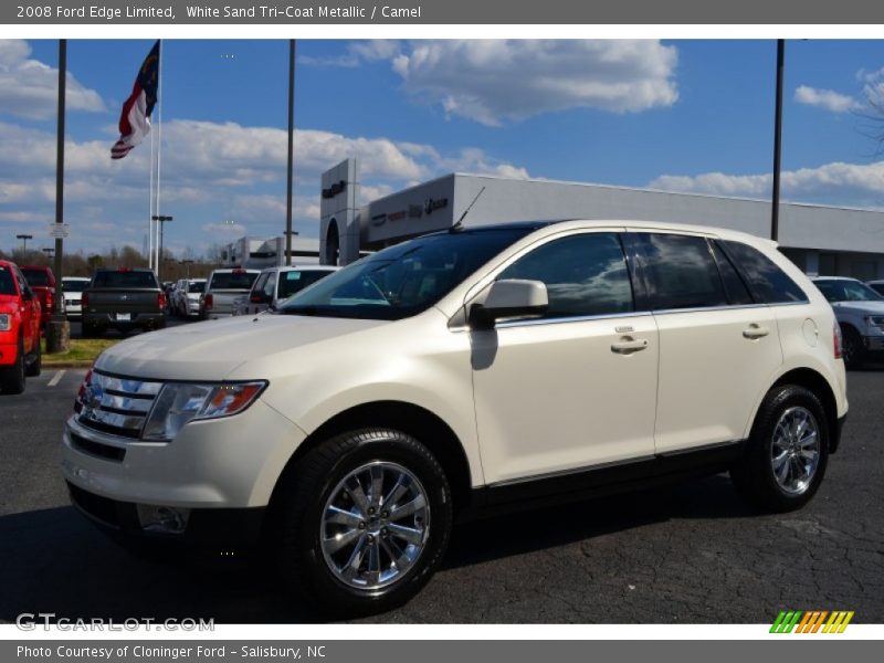 White Sand Tri-Coat Metallic / Camel 2008 Ford Edge Limited