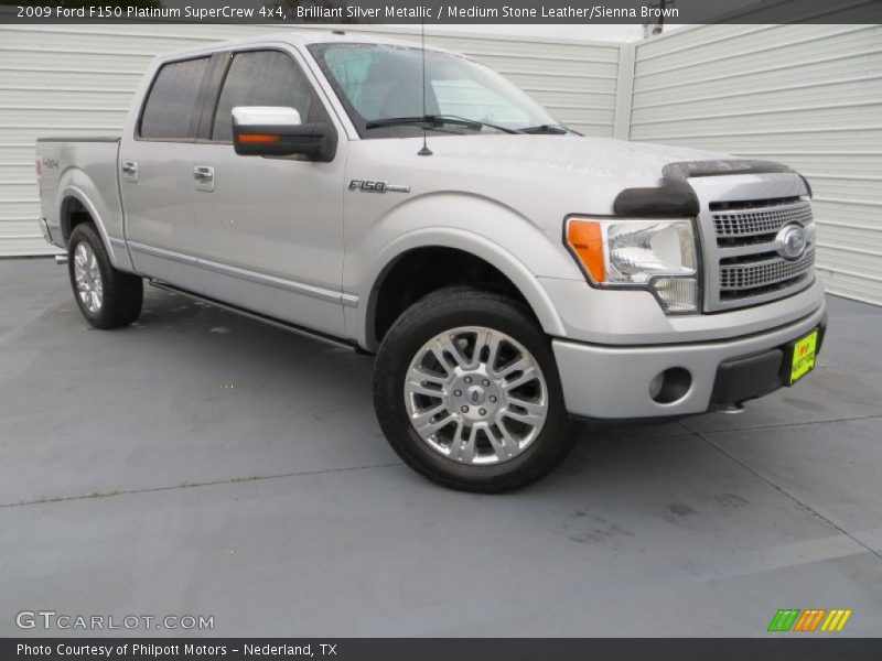 Brilliant Silver Metallic / Medium Stone Leather/Sienna Brown 2009 Ford F150 Platinum SuperCrew 4x4