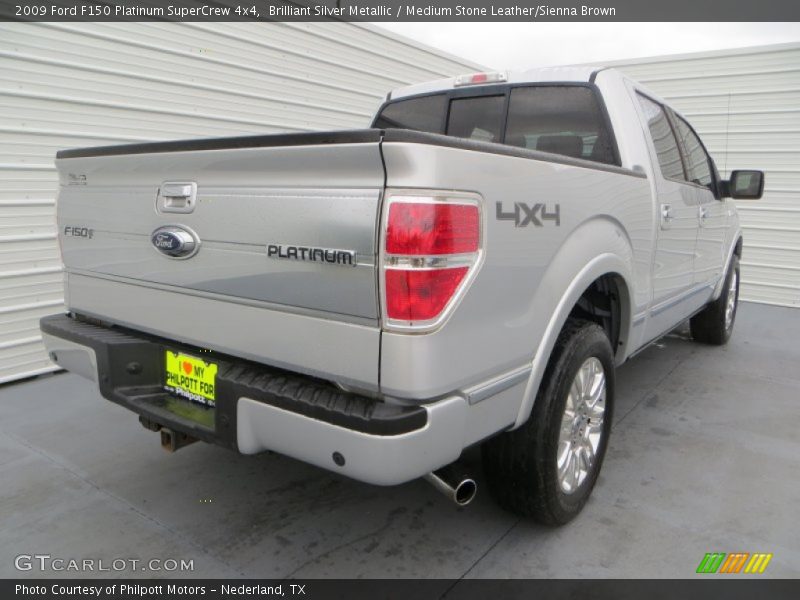Brilliant Silver Metallic / Medium Stone Leather/Sienna Brown 2009 Ford F150 Platinum SuperCrew 4x4