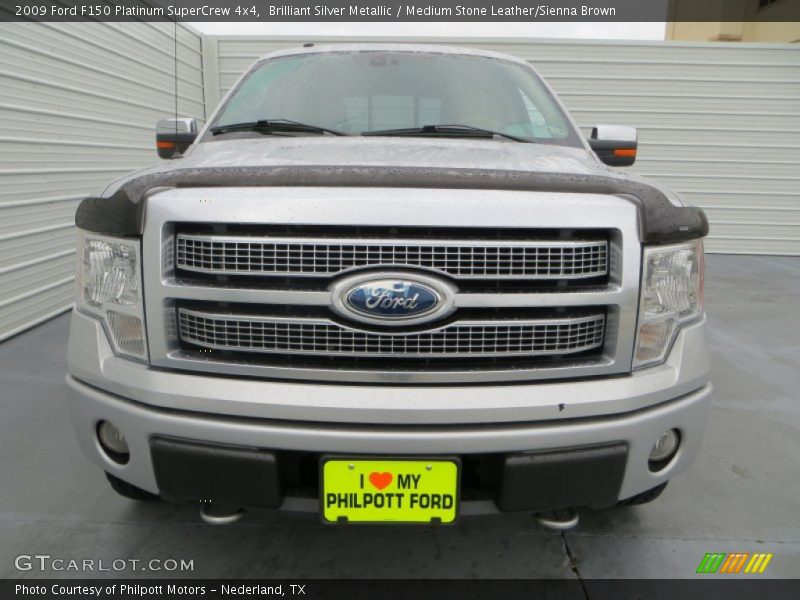 Brilliant Silver Metallic / Medium Stone Leather/Sienna Brown 2009 Ford F150 Platinum SuperCrew 4x4