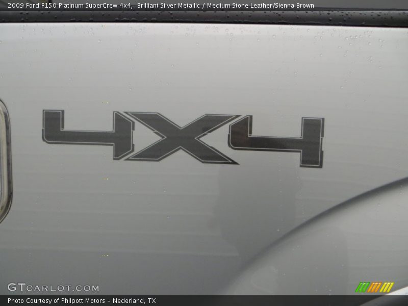 Brilliant Silver Metallic / Medium Stone Leather/Sienna Brown 2009 Ford F150 Platinum SuperCrew 4x4