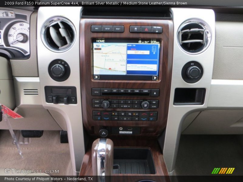 Brilliant Silver Metallic / Medium Stone Leather/Sienna Brown 2009 Ford F150 Platinum SuperCrew 4x4