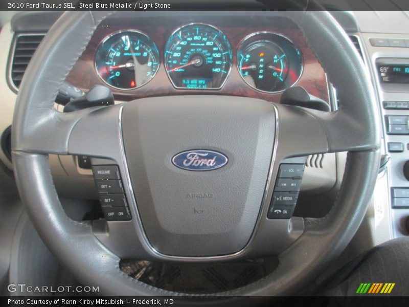 Steel Blue Metallic / Light Stone 2010 Ford Taurus SEL