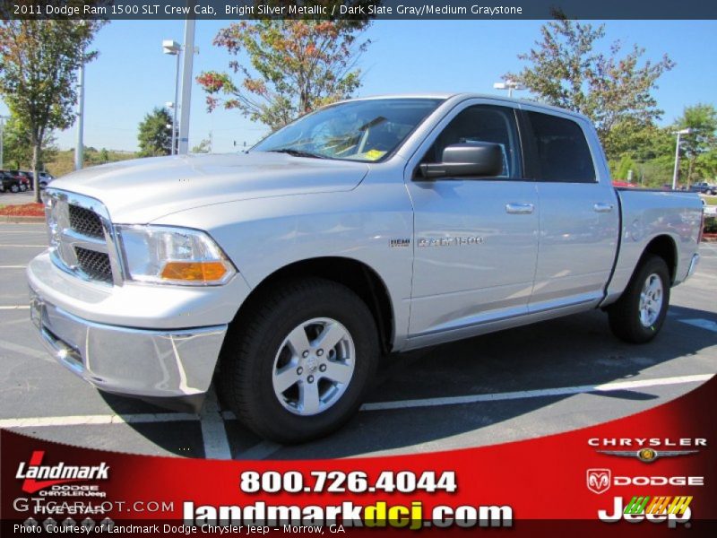 Bright Silver Metallic / Dark Slate Gray/Medium Graystone 2011 Dodge Ram 1500 SLT Crew Cab