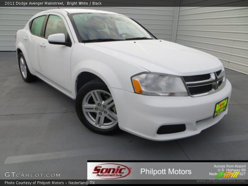 Bright White / Black 2011 Dodge Avenger Mainstreet
