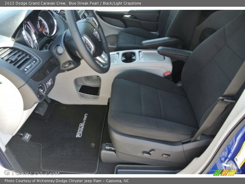 Blue Streak Pearl / Black/Light Graystone 2013 Dodge Grand Caravan Crew