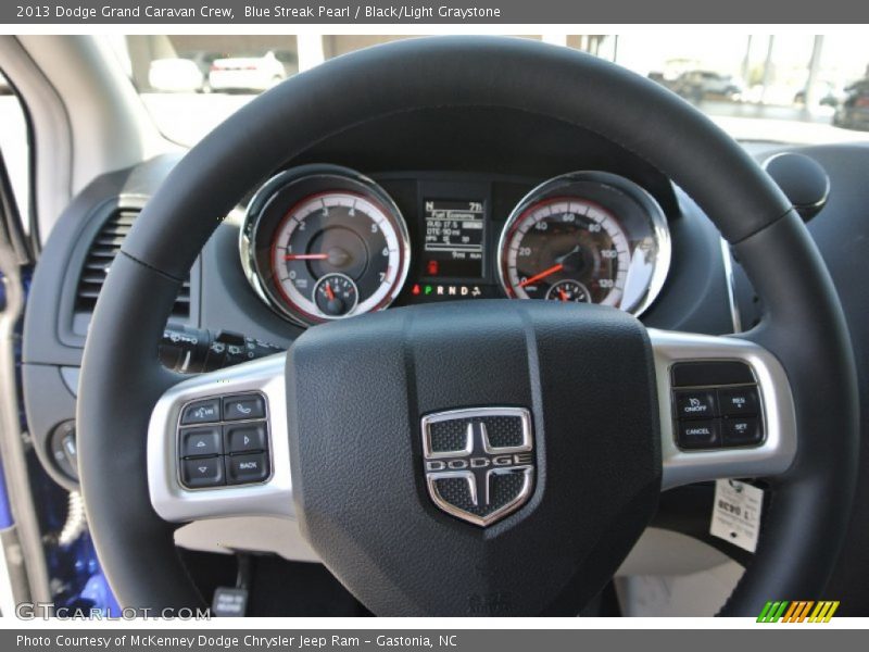 Blue Streak Pearl / Black/Light Graystone 2013 Dodge Grand Caravan Crew
