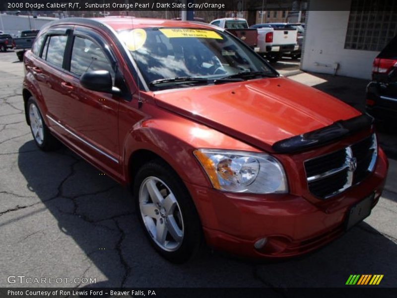 Sunburst Orange Pearl / Dark Slate Gray/Orange 2008 Dodge Caliber R/T