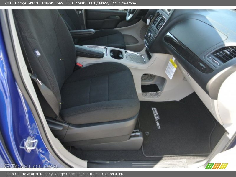 Blue Streak Pearl / Black/Light Graystone 2013 Dodge Grand Caravan Crew