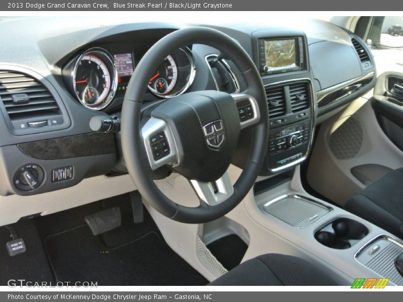 Blue Streak Pearl / Black/Light Graystone 2013 Dodge Grand Caravan Crew