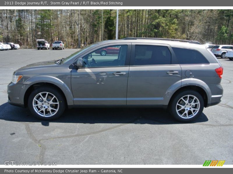 Storm Gray Pearl / R/T Black/Red Stitching 2013 Dodge Journey R/T