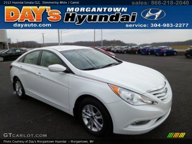 Shimmering White / Camel 2013 Hyundai Sonata GLS