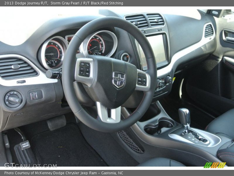 Storm Gray Pearl / R/T Black/Red Stitching 2013 Dodge Journey R/T