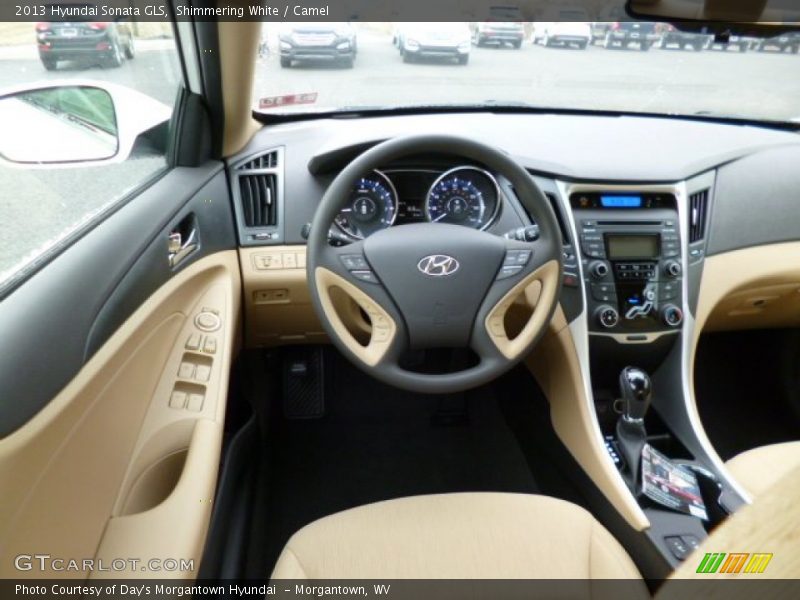 Shimmering White / Camel 2013 Hyundai Sonata GLS