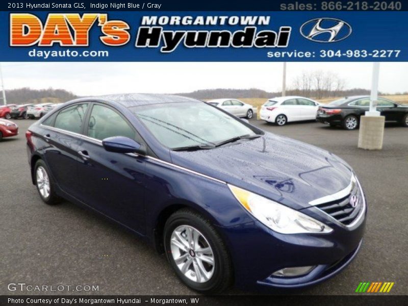 Indigo Night Blue / Gray 2013 Hyundai Sonata GLS