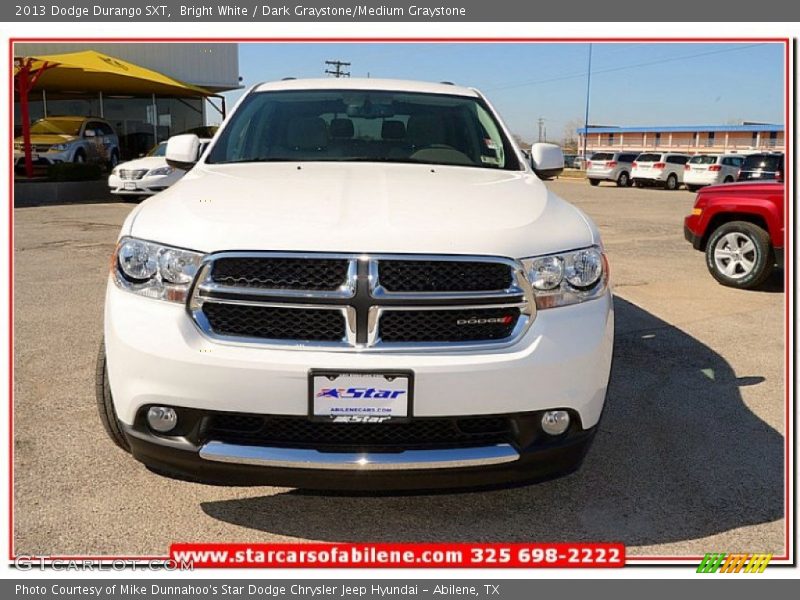 Bright White / Dark Graystone/Medium Graystone 2013 Dodge Durango SXT