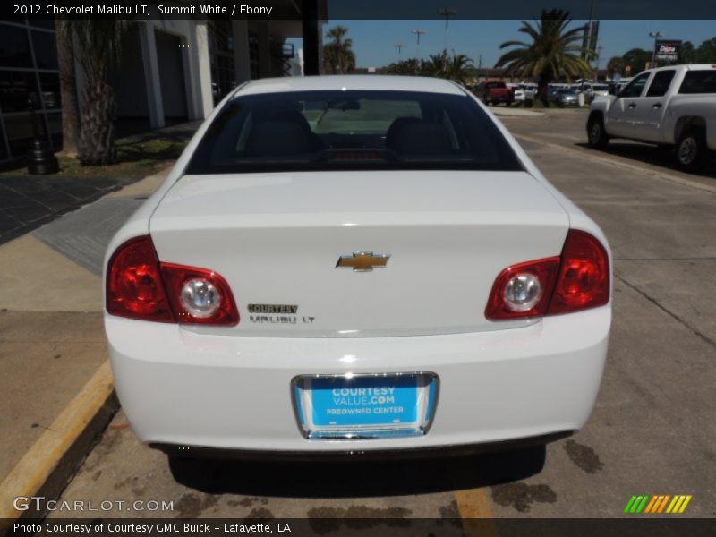 Summit White / Ebony 2012 Chevrolet Malibu LT