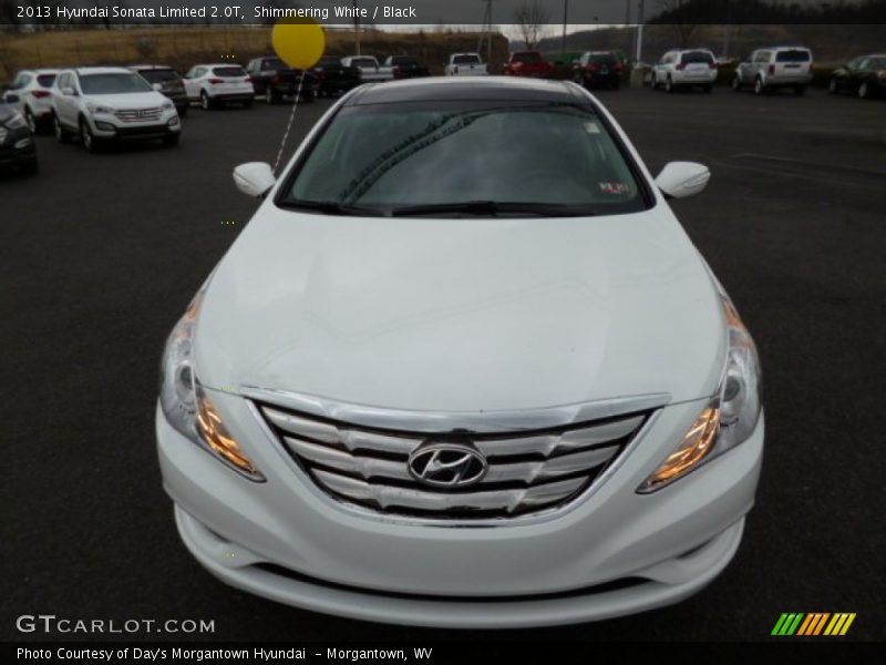 Shimmering White / Black 2013 Hyundai Sonata Limited 2.0T