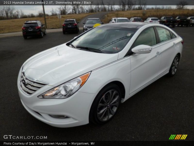 Shimmering White / Black 2013 Hyundai Sonata Limited 2.0T