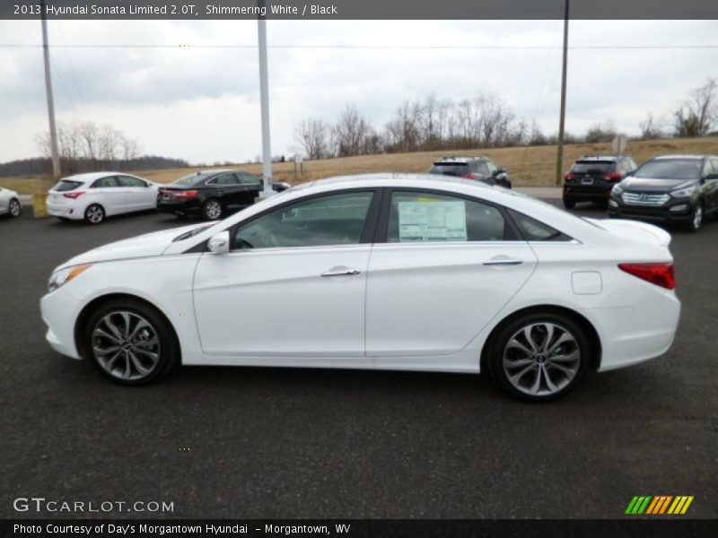Shimmering White / Black 2013 Hyundai Sonata Limited 2.0T