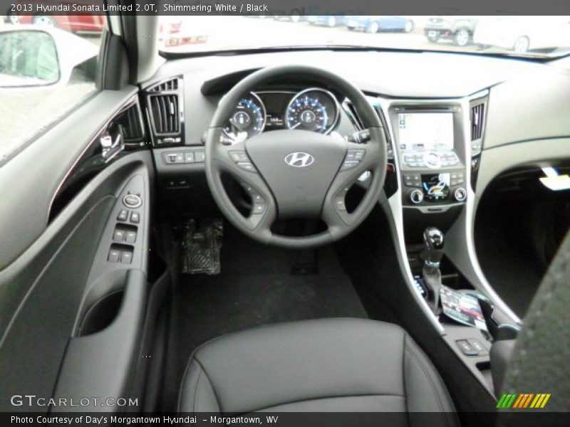 Shimmering White / Black 2013 Hyundai Sonata Limited 2.0T