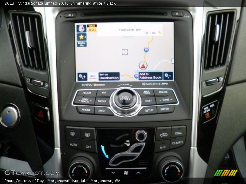 Shimmering White / Black 2013 Hyundai Sonata Limited 2.0T