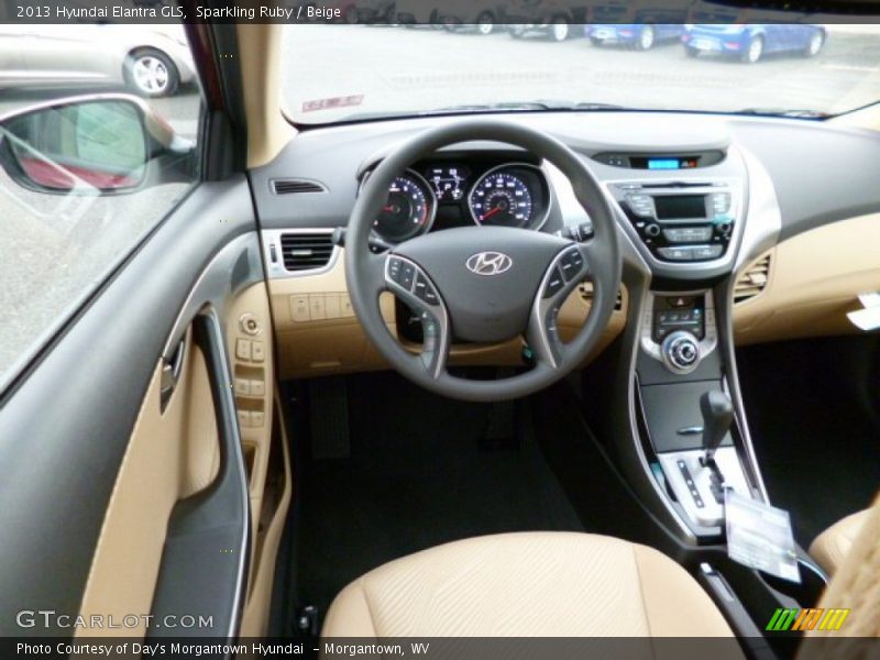 Sparkling Ruby / Beige 2013 Hyundai Elantra GLS