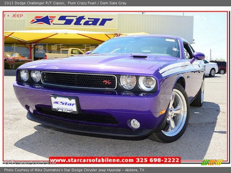 Plum Crazy Pearl / Dark Slate Gray 2013 Dodge Challenger R/T Classic