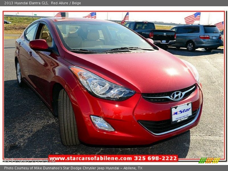 Red Allure / Beige 2013 Hyundai Elantra GLS