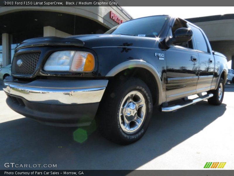 Black / Medium Graphite Grey 2003 Ford F150 Lariat SuperCrew