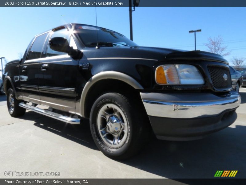 Black / Medium Graphite Grey 2003 Ford F150 Lariat SuperCrew