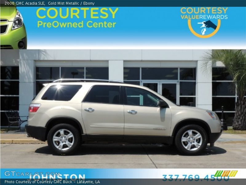 Gold Mist Metallic / Ebony 2008 GMC Acadia SLE