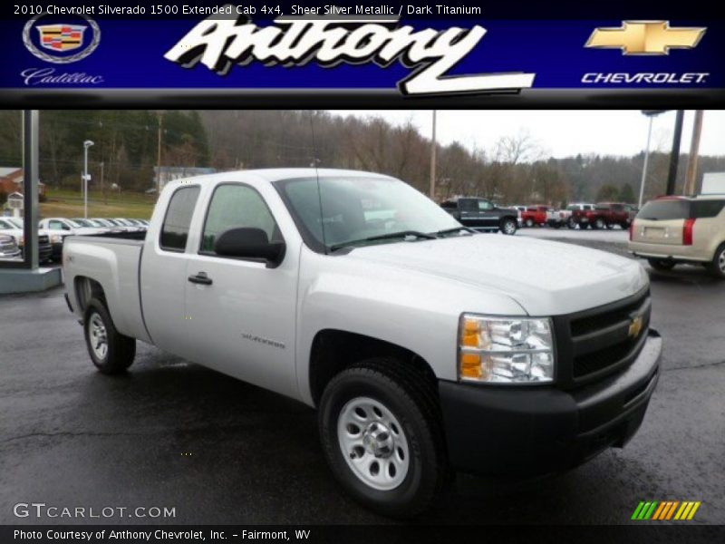 Sheer Silver Metallic / Dark Titanium 2010 Chevrolet Silverado 1500 Extended Cab 4x4