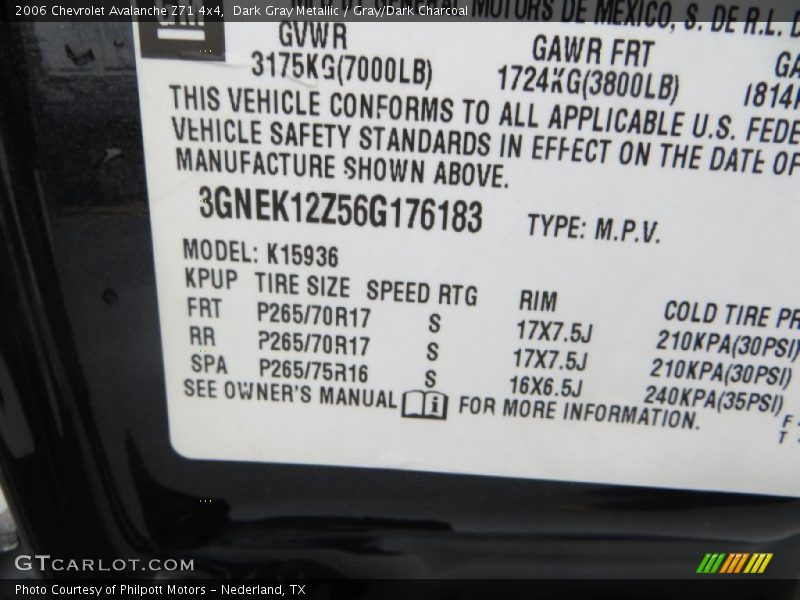 Dark Gray Metallic / Gray/Dark Charcoal 2006 Chevrolet Avalanche Z71 4x4