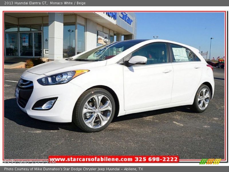 Monaco White / Beige 2013 Hyundai Elantra GT