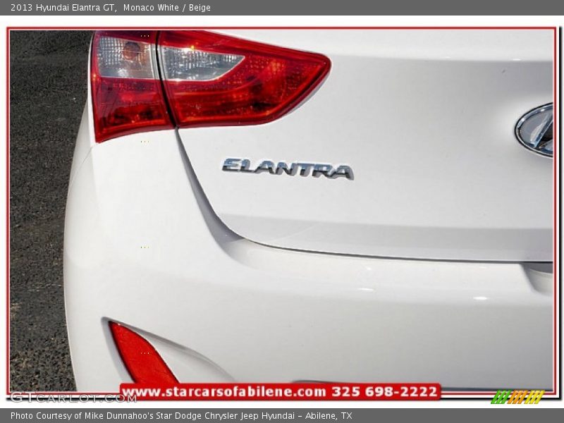 Monaco White / Beige 2013 Hyundai Elantra GT