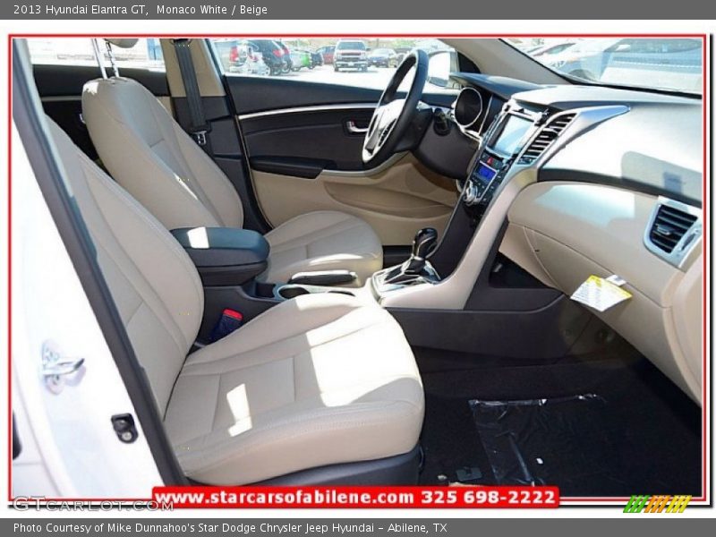 Monaco White / Beige 2013 Hyundai Elantra GT